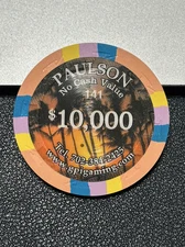 SHARP 10K PAULSON NO CASH VALUE #141 SAMPLE CASINO POKER CHIP OVERSIZED 43mm