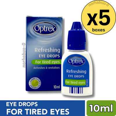 5 x OPTREX Refreshing Eye Drops Relieve Tired & Irritated Eyes Soothe Moisturize