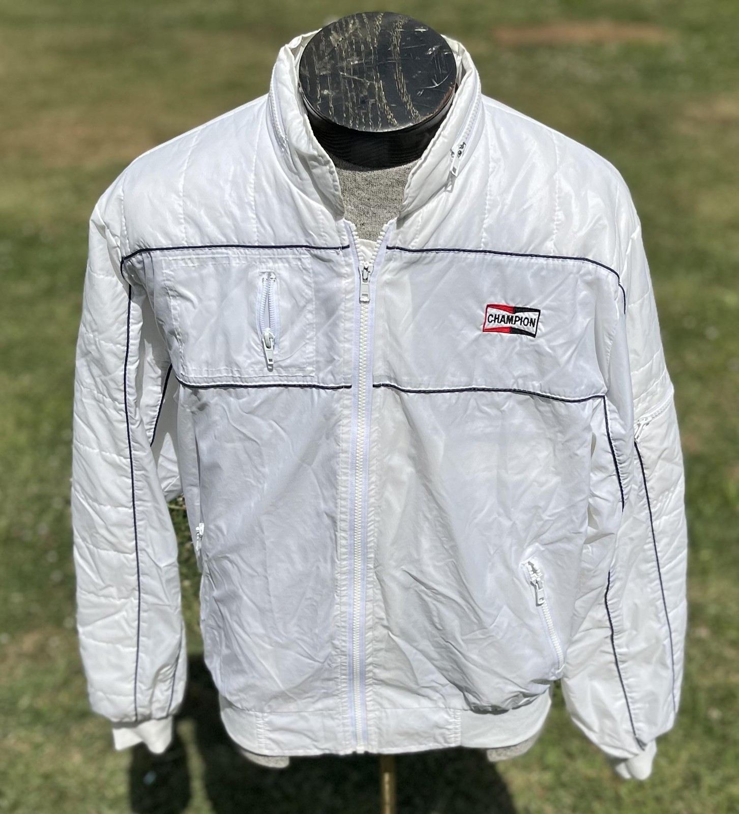 Vintage Champion Racing Jacket Mens Large Swingster Full Zip Windbreaker 90s