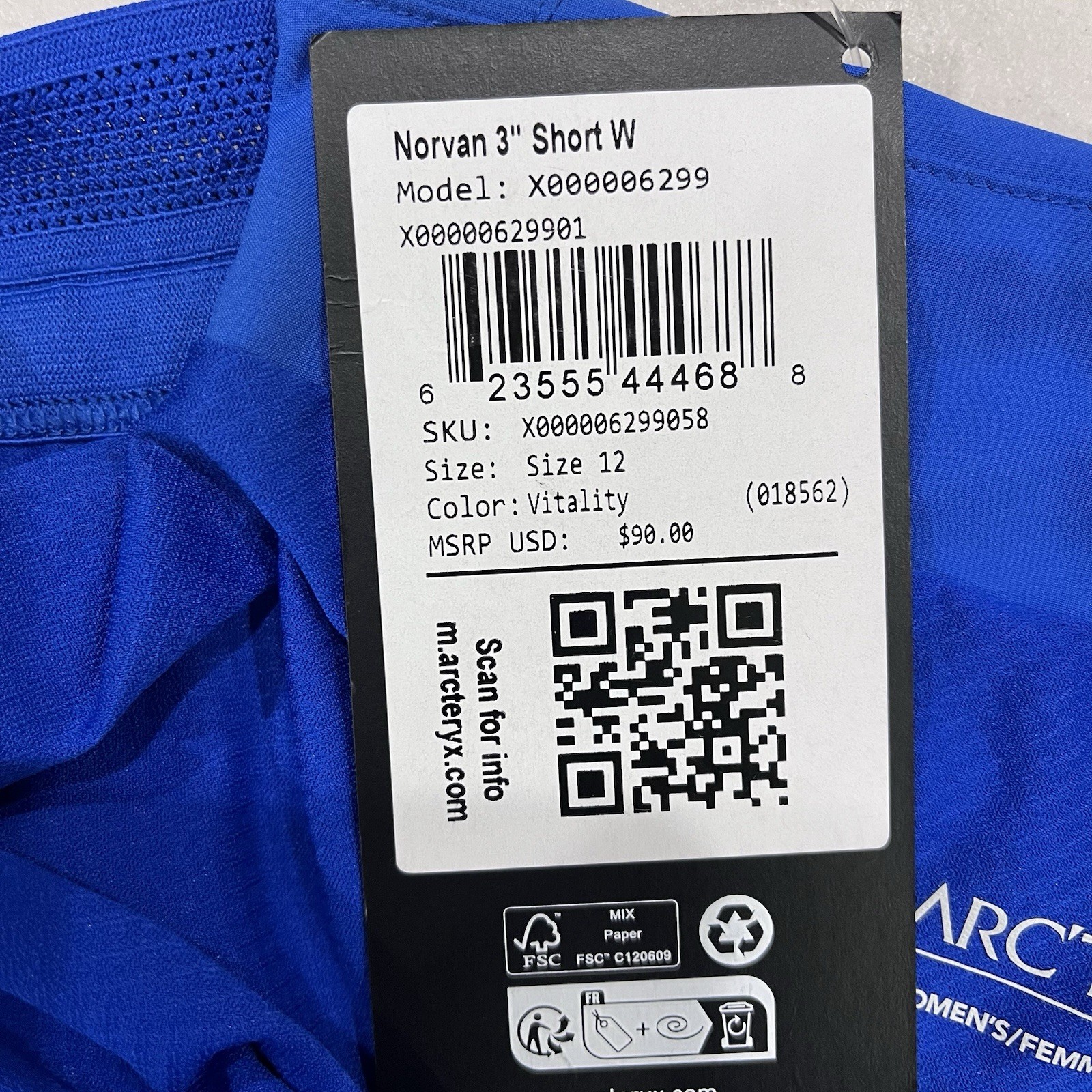 ARC'TERYX Arc’teryx Norvan 3” Corto Donna Taglia 12 Vitality Blu Corsa Leggera