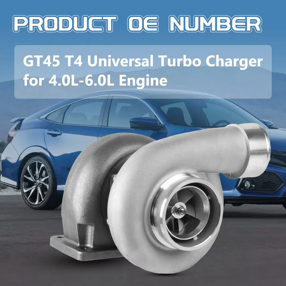 GT45 T4 Turbo Turbocharger 1.05A/R for 4.0L-6.0L Engine Chevrolet Camaro 1967-02 Foto 3 de 4