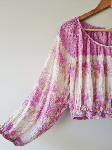 Top Campesino SPELL & THE GYPSY Colectivo Coco Lei TALLA XXL Au 16 18 Recortado Boho - Imagen 5 de 8