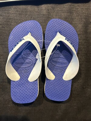 Havaianas Brasil Logo Unisex Flip Flops, Max MARINE BLUE/white