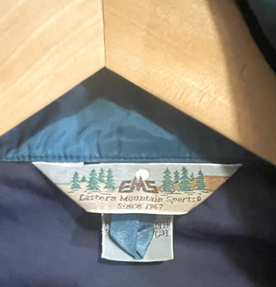 VTG Eastern Mountain Sports Hooded Windbreaker Hiking Camping Blue Mens XL NICE - Image 3 of 4