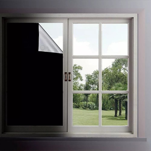 Blackout Static Cling Window Glass Film Sun UV Block Privacy Protection Glueless - Picture 11 of 12