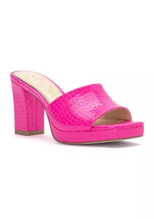 Jessica Simpson Elyzza Platform Sandal High Heel Slide Mule Bright
