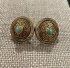 Filigree Pierced Vintage Earrings Vintage Vermeil Jade Chinese