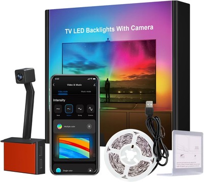 Multicolor RGBIC LED Backlights with Voice Control - Perfect for 55-65 inch TVs