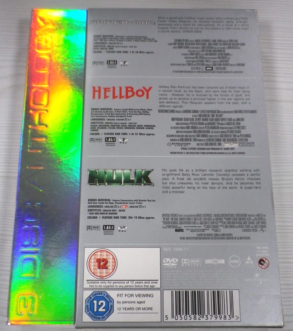 SPIDER-MAN, HELLBOY & HULK 3 DVD Box Set | eBay UK
