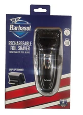 Barbasol Rechargeable Foil Shaver Pop Up Trimmer with Stainless Steel Blades NEW