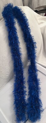 Cosplay Blue Handmade Fashion Eyelash Yarn Feather Type Neck Wrap Necklace Party