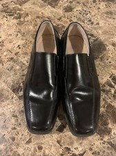 Boy's FLORSHEIM Leather Oxford Black Memory Foam Shoes Youth Size 5