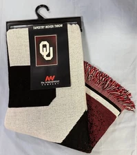OKLAHOMA SOONERS 48"X60" TAPESTRY TRIPLE WOVEN JACQUARD THROW BLANKET FREE SHIP