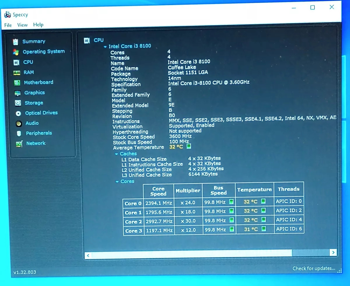 SR3N5 - Intel Core i3-8100 4 Cores Coffee Lake LGA1151 3.6GHz 6MB