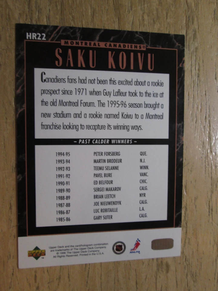 1995-96 UPPER DECK, HOBBY PREDICTOR REDEEMED, HOCKEY MULTI LISTING, YOU PICK 'EM - Image 2 of 2