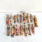 1930s Vintage Hand Painted Wooden Figure Decorative Collectible 16 Pcs W327