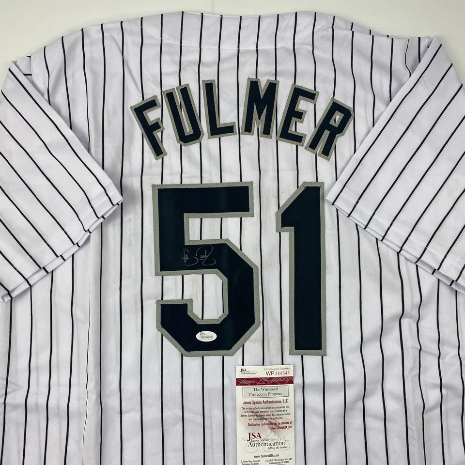 Autographed/Signed Carson Fulmer Chicago Pinstripe Baseball Jersey JSA COA - Image 2 of 4