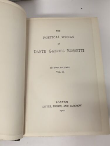 The Poetical Works of Dante Gabriel Rossetti 1907 pub. by Little, Brown 2 Vols - Imagen 9 de 12