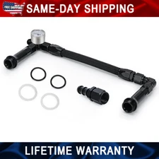 For Holley 4150 Double Pumper Chrome Dual-Feed Fuel Line WITH GAUGE AN6 Hose