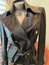 Dolce & Gabbana Leather Jacket Black Size 44 Women - Rtl. $5900.00 - Italy