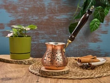 Copper Turkish Greek Coffee Maker Pot,  Cezve Briki, Stovetop Copper Maker