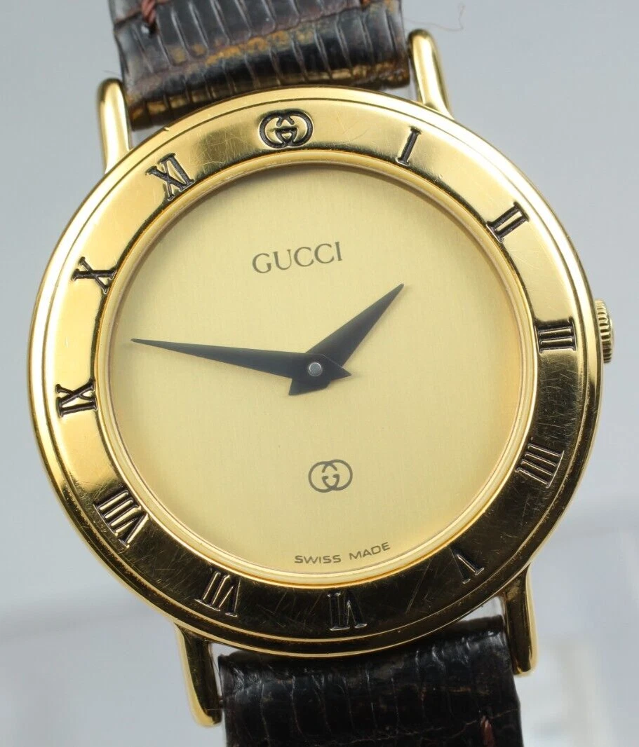 ▶[PRESQUE COMME NEUVE] Montre à quartz femme vintage GUCCI 3000L cadran doré du JAPON T807