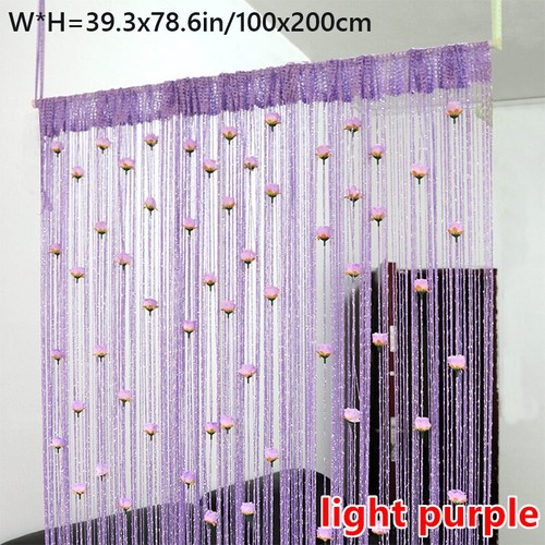 Borla de hilo de flores cortina cortina puerta ventana fiesta boda habitación decoración hogar - Imagen 15 de 17