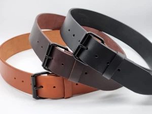 2 inch wide heavy duty premium full grain leather belt - Made in USA