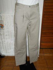 Pantalon chino cargo droit taille haute coton beige stretch INVICTA 44IT 38FR