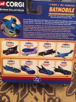 1960'S BATMOBILE - Corgi - 1:43 SCALE - Batman - BMBV1 - **NIB