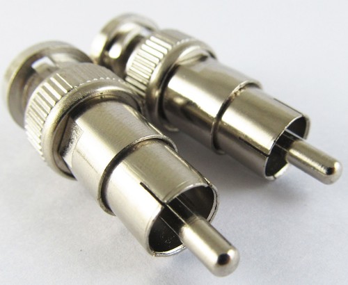1pcs BNC Male To RCA Male Plug Straight CCTV Connector Adapter Nickel Plated - Picture 2 of 4