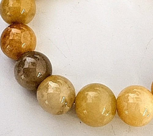 Honey Jade Burmese Hand Crafted Stretch Bracelet 13mm - Picture 3 of 4