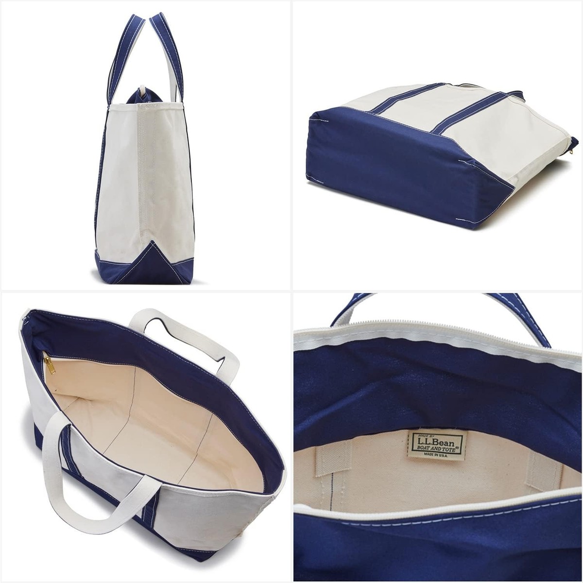 L.L.Bean Large Boat and Tote Bag, Zip Top, Graphite Gray
