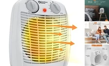  Indoor Space with Adjustable Thermostat, Fan Forced, Electric, Heater White