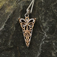 10k Gold & Sterling Keith Jack Silver Sky Blue Topaz & CZ Gemstone 18 1/4"