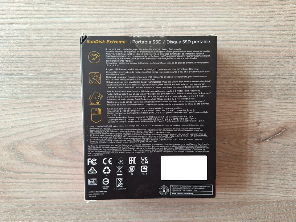 SanDisk Extreme Portable SSD 8TB V2 / SDSSDE61-8T00-G25M /🔥NEU&OVP🔥 - Bild 2 von 3