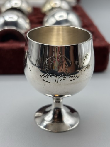 Vintage Set Of 6 EPNS small Goblet Shot Glass - Picture 5 of 5