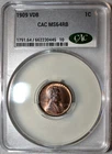 CACG MS-64 RB 1909-P VDB Lincoln Cent, Razor-Sharp, Red-Brown specimen.