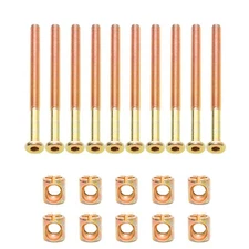 10 Sets M6 x 80mm Barrel Nut and Bolt Set Gray Carbon Steel Furniture Bolts