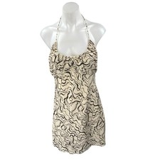 Abercrombie & Fitch Cream Printed Sleeveless Cami Camisole A-Line Tank Dress S