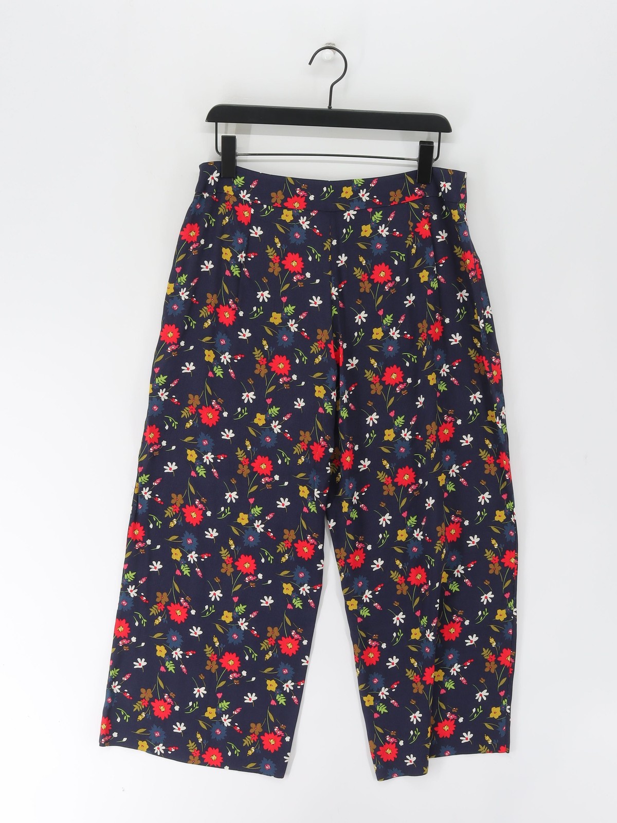 ALTRA Pantalone donna Hobbs UK 12 multi floreale 100% altro gamba larga Capri