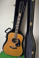 Epiphone FT-165 Bard 12-string Acoustic Guitar with Hard Case, 1970 Rare Vintage