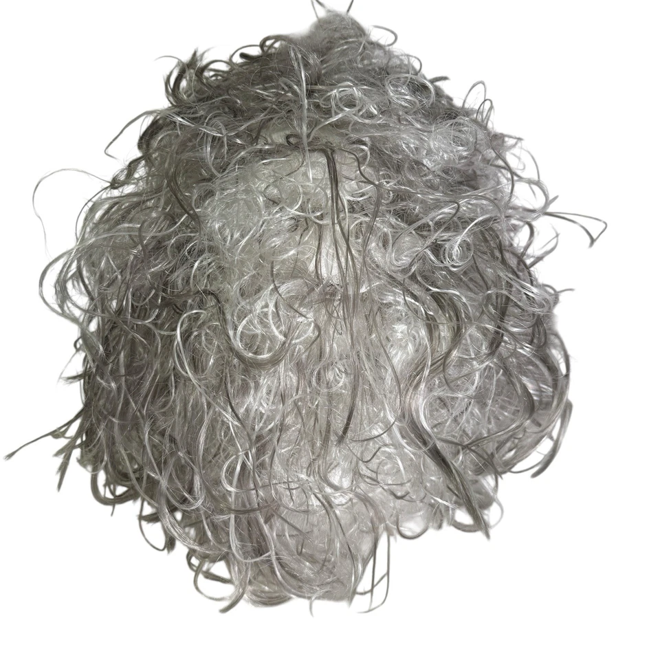 Skeleton Skull Mask Halloween Costume Full Face Latex Gray Hair Ghoul - Image 3 of 4