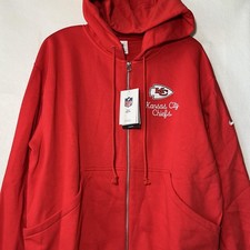 Kansas City Chiefs Hoodie Sweatshirt Womens Medium Red NFL Football Nike Zip Up