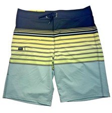O'NEILL Men's Size 32 Striped Boardshorts Standard Fit 20" Outseam w/Zip Pocket