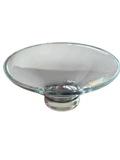 Vintage Clear Glass Pedestal Bowl Mid Century Modern Art Glass Centerpiece 12.5”