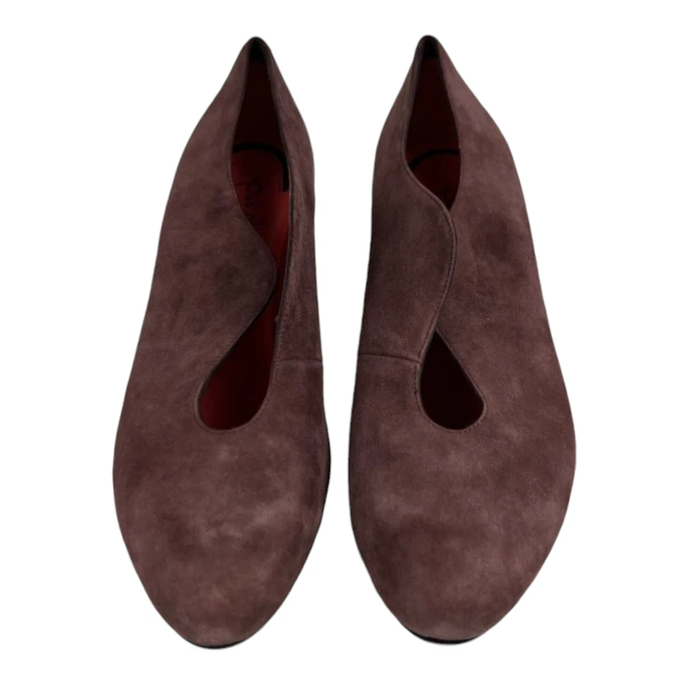 Zapatos de tacón Pas de Rouge para mujer talla 41 EE. UU. 11 borgoña gamuza cuero Italia Foto 3 de 4