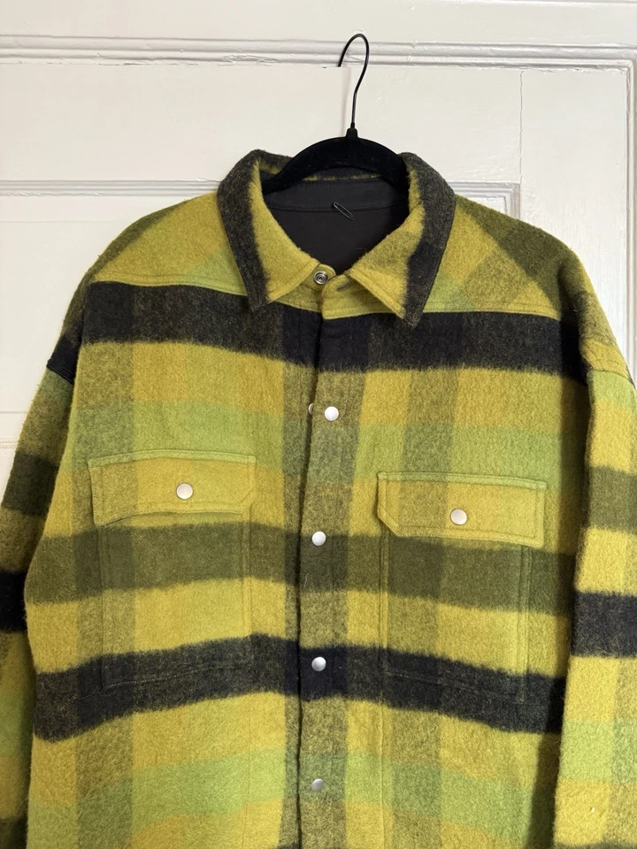 Chaqueta larga de lana a cuadros Rick Owens Luxor FW 23 talla 40 Foto 2 de 4