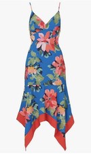 Adrianna Papell Women's Size 16 Handkerchief Floral Midi Dress MSRP $159