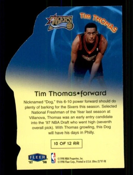 1997-98 Ultra Rim Rocker #RR10 Tim Thomas. - Image 2 of 2